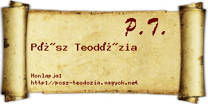 Pósz Teodózia névjegykártya